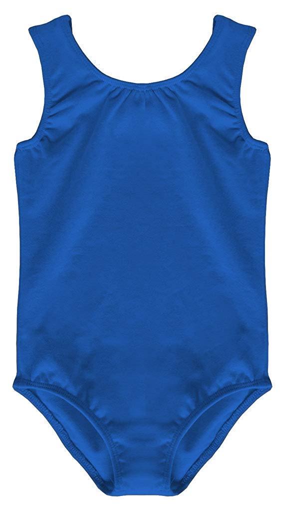 [AUSTRALIA] - Dancina Girls Leotard Tank Top Body Suit for Ballet Dance Gymnastics Training 4 Royal Blue 
