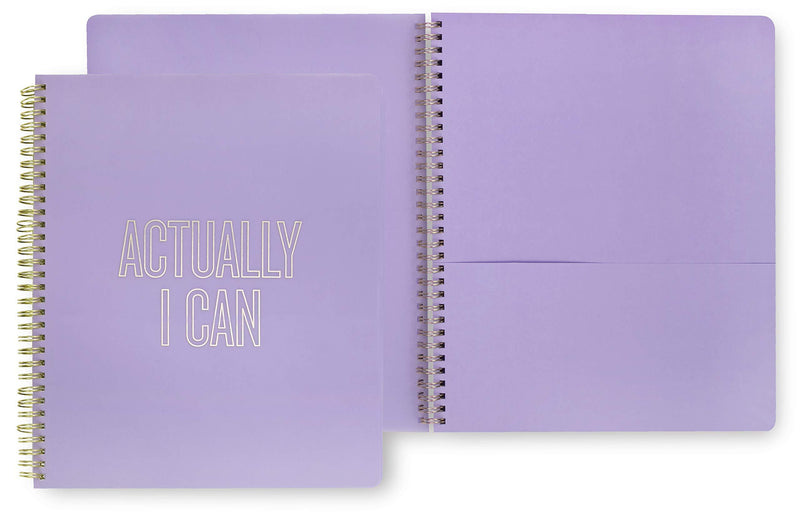 Kate Spade New York Large Spiral Notebook, 11" x 9.5" with 160 College Ruled Pages, Actually I Can (Purple) - BeesActive Australia