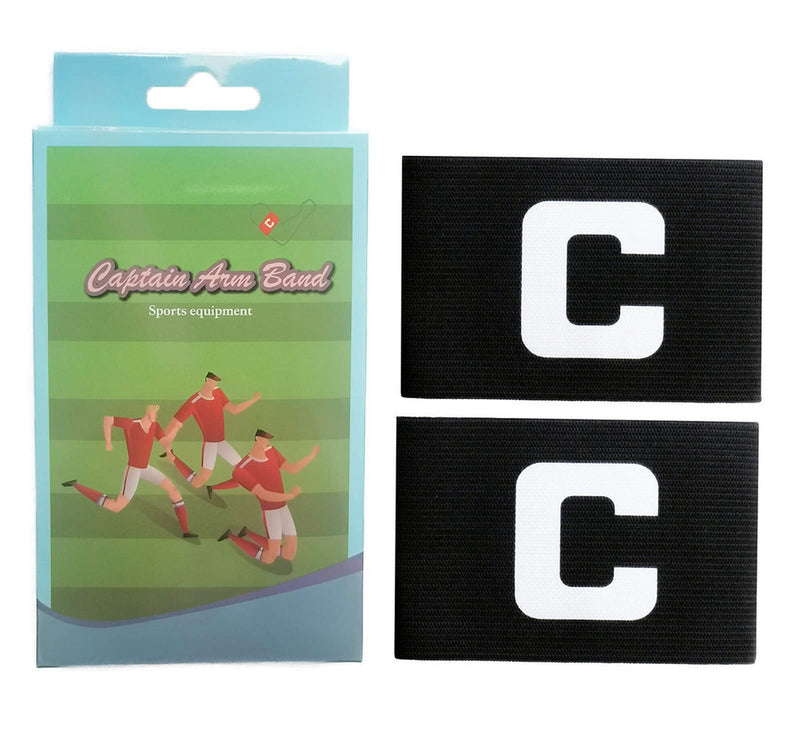 MAYFOO Soccer Captains Armband - Captain Arm Bands Wristband for Kids,Youth and Adult Black:2 Pcs - BeesActive Australia