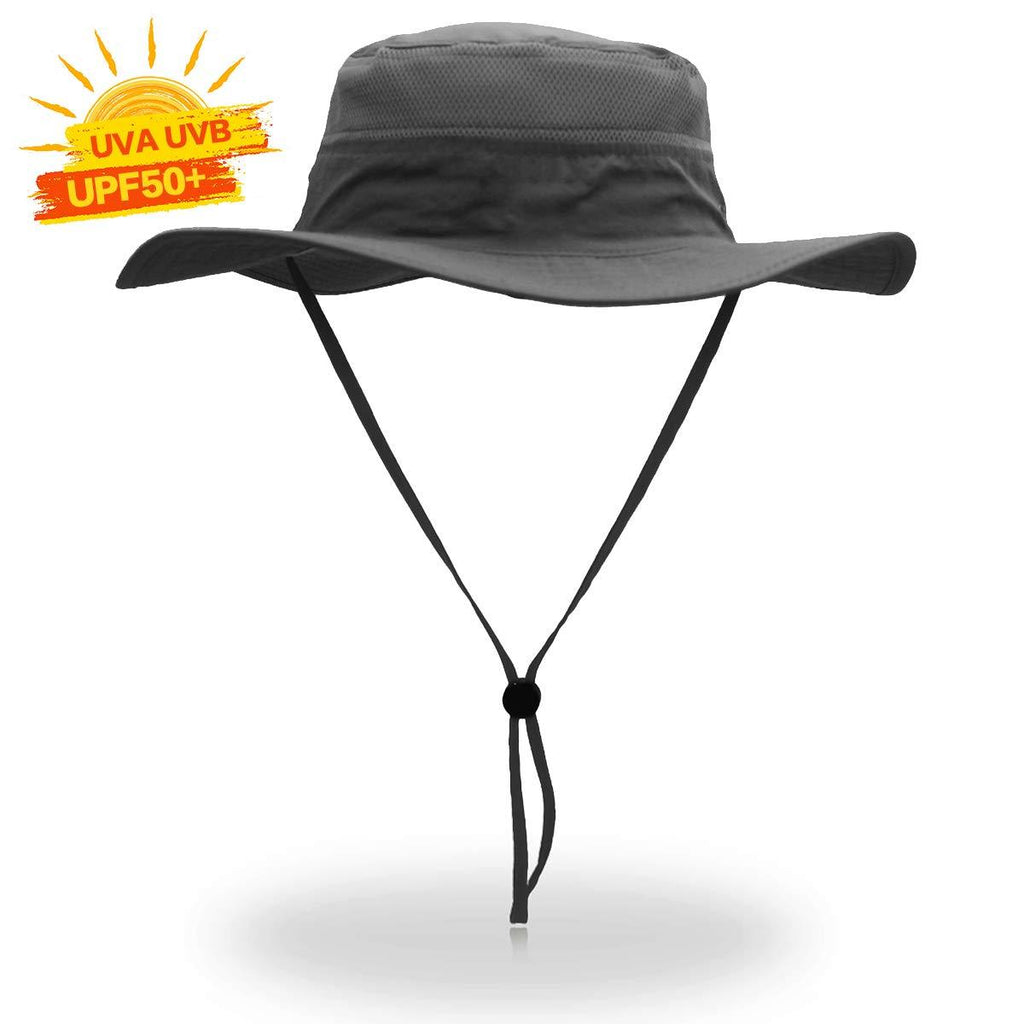 [AUSTRALIA] - Sun Hats for Men Women Fishing Hat UPF 50+ Breathable Wide Brim Hat Dark Gray 