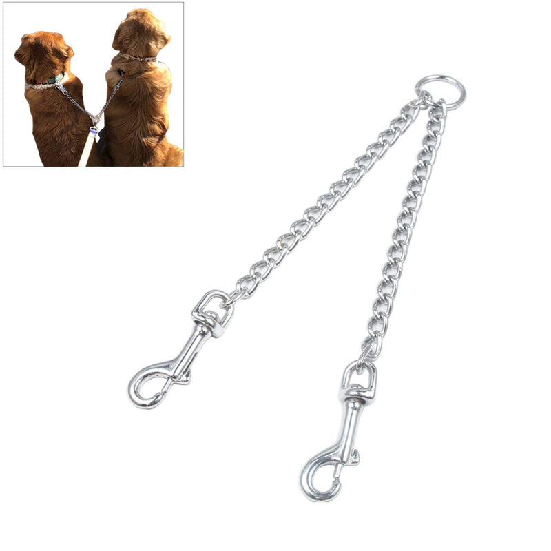 Heavy Duty Dog Lead Chain Double Leash Coupler for Pet Dogs Walking Hiking Training L - BeesActive Australia