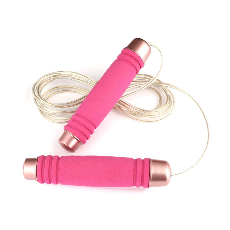 Gaoykai Weighted Jump Rope for Handle,Adjustable TPU Wire Rope with Bearing Comfortable Foam Handle Skipping Rope for Workout and Fitness Training for Men Women and Kids pink - BeesActive Australia
