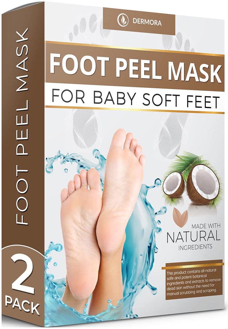 Coconut Foot Peel Mask - 2 Pack - For Cracked Heels, Dead Skin Calluses - Make Your Feet Baby Soft Get Smooth Silky Skin - Removes Rough Heels Dry Skin - Natural Treatment - BeesActive Australia