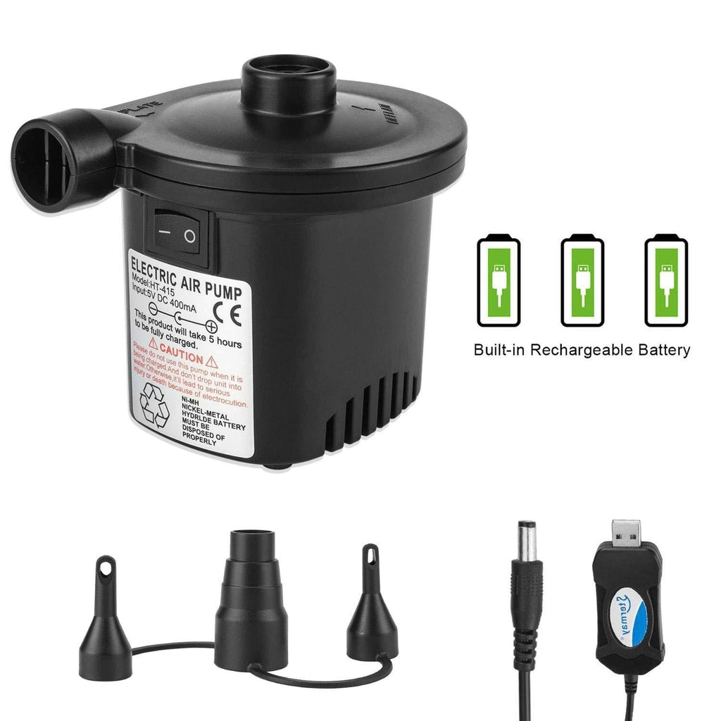 Rechargeable Electric air Pump,Portable Quick-Fill Inflator & Deflator with 3 Nozzles for Inflatables,Perfect for Inflatable Cushions, Air Mattress, Pool Toy, Swimming Ring - BeesActive Australia