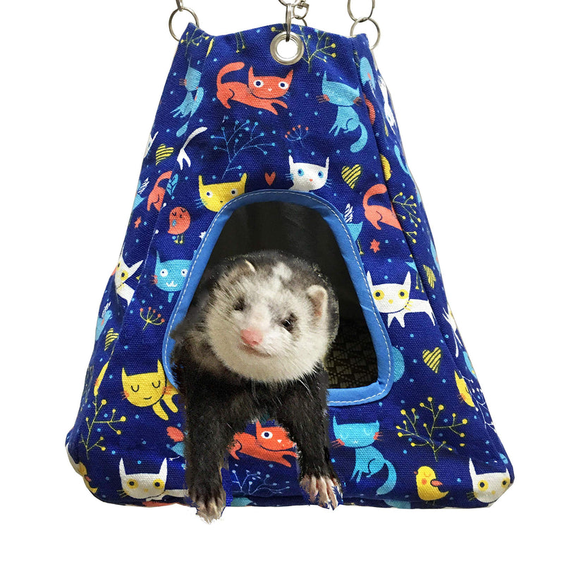 FULUE Small Animal Ferret Rat Guinea Pig Degu Gerbil Mice Hamster Chincilla Hammock Sleeper Cage Accessories blue Tent - BeesActive Australia