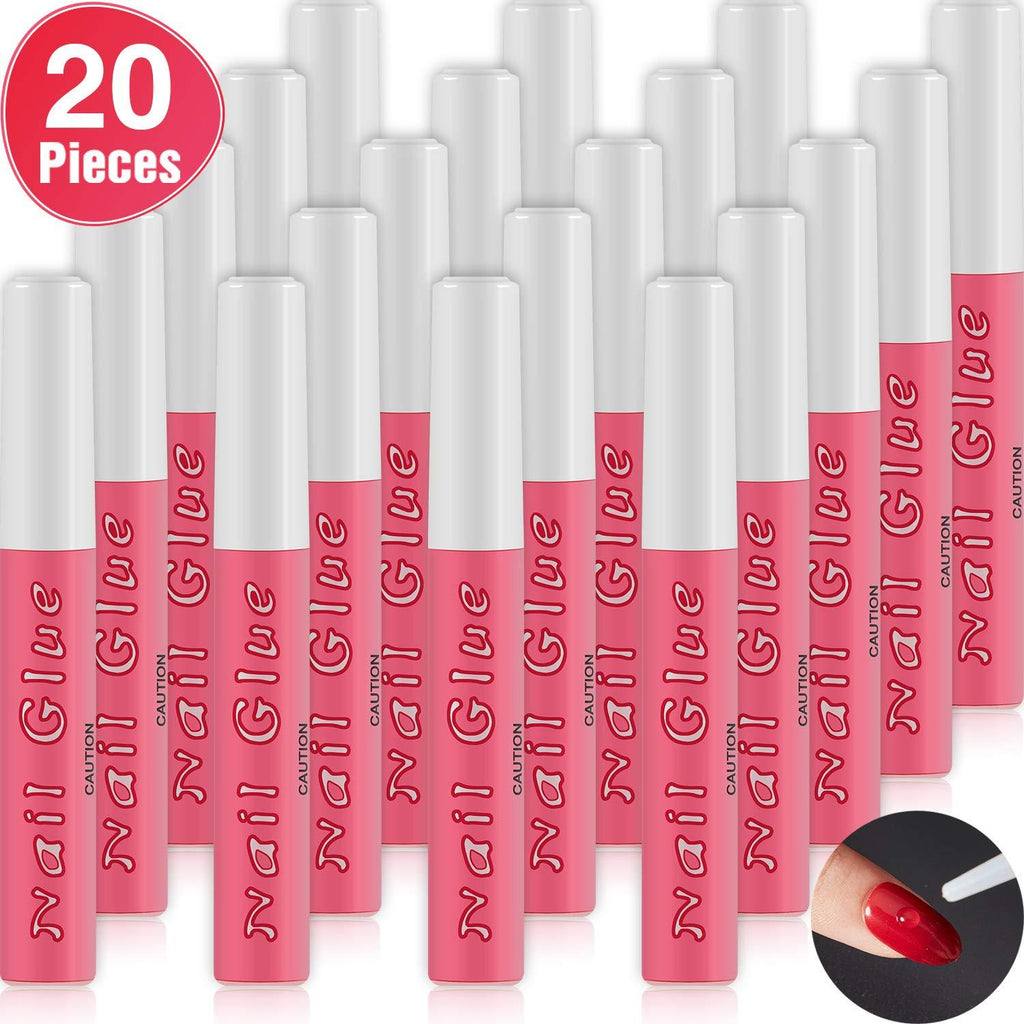 20 Pieces Nail Tip Glue Beauty False Adhesive Nail Glue Tip Nails Acrylic Glue for Nails Tips Make Up, 0.07 oz - BeesActive Australia