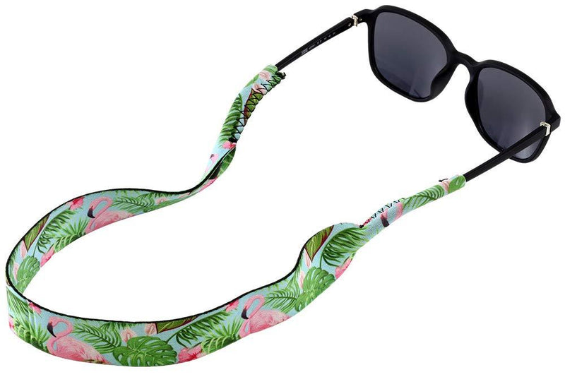 [AUSTRALIA] - Sunglass Strap for Men & Women - Floating Neoprene Sunglasses Lanyard for Water Sports & Outdoor Adventures - Eyewear Retainer Accessory Neck Band Cord - Keeps Your Glasses Secure - Fits Most Frames Flamingos 