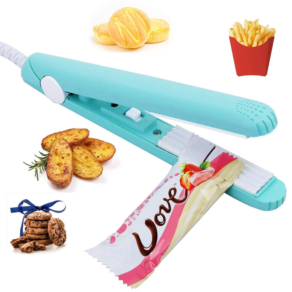 [AUSTRALIA] - Mini Bag Sealer Heat Seal, Handheld Food Sealer Bag Resealer for Food Storage, Portable Smart Heat Sealer Machine with 45” Power Cable for Nail Polish Strip Bags, Chip Bags, Plastic Bags, Snack Bags -Blue Blue 