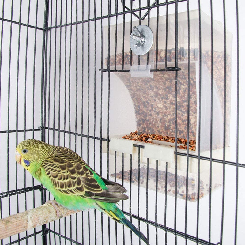 Parrot Automatic Feeder,No-Mess Bird Feeder,Cage Accessories for Budgerigar Canary Cockatiel Finch Parakeet Seed Food Container by Old Tjikko Screw-Fixed Bird Feeder - BeesActive Australia