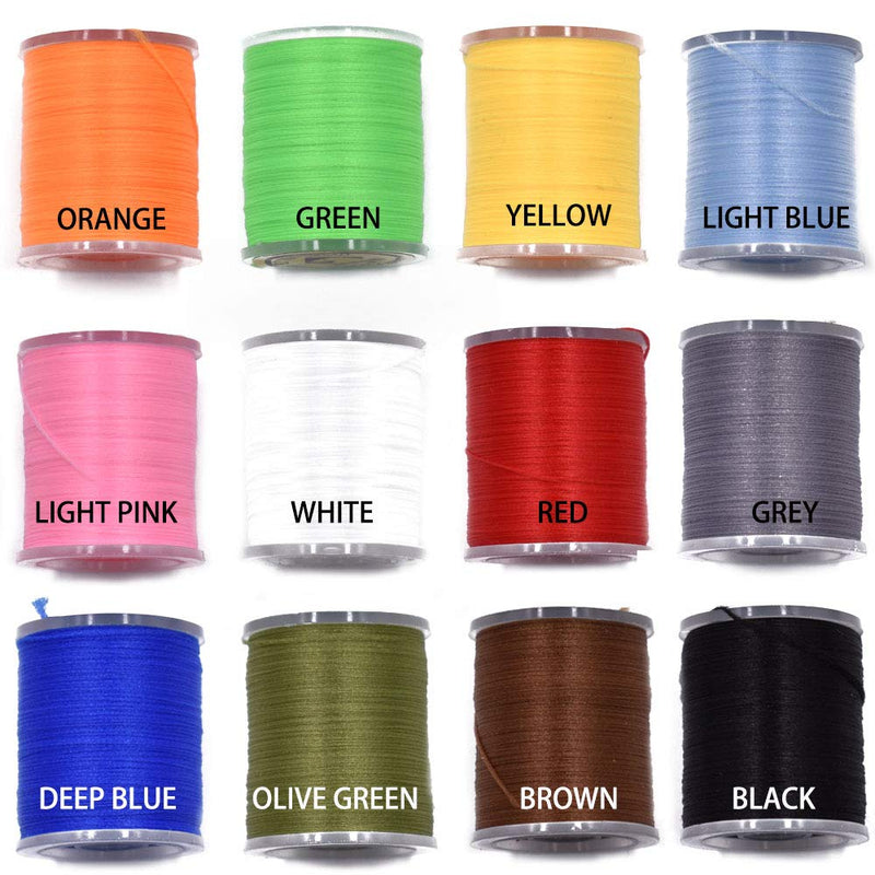 [AUSTRALIA] - 12 Colors Set 200 Deniers Elastic Fly Tying Thread Perfect for Dry Wet Flies Buzzers Streamers Fly Tying Materials 12 Colors 200D Set 