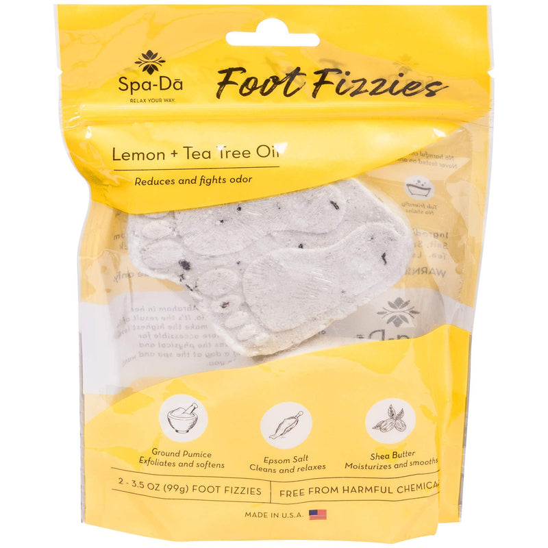 Spa-Da Foot Fizzy | 2-in-1 Foot Soak & Scrub | Made with Ground Pumice to Exfoliate, Tea Tree & Lemon Oil to Fight Odor - BeesActive Australia