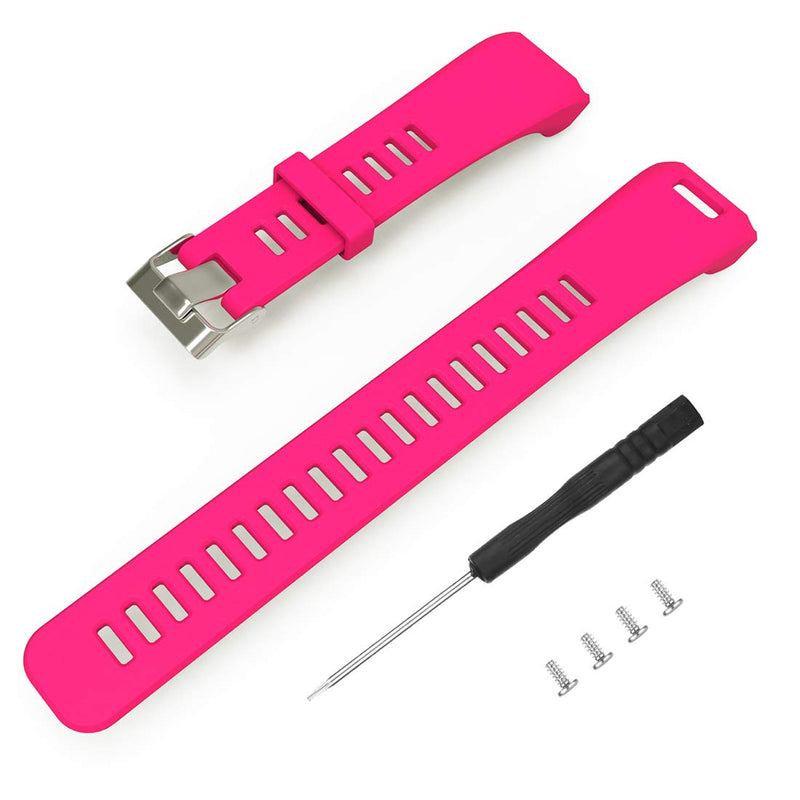 Meifox Compatible with Garmin Vivosmart HR Replacement Bands,Soft Silicone Replacement Band for Garmin Vivosmart HR Watch (Pink, Large) Pink - BeesActive Australia