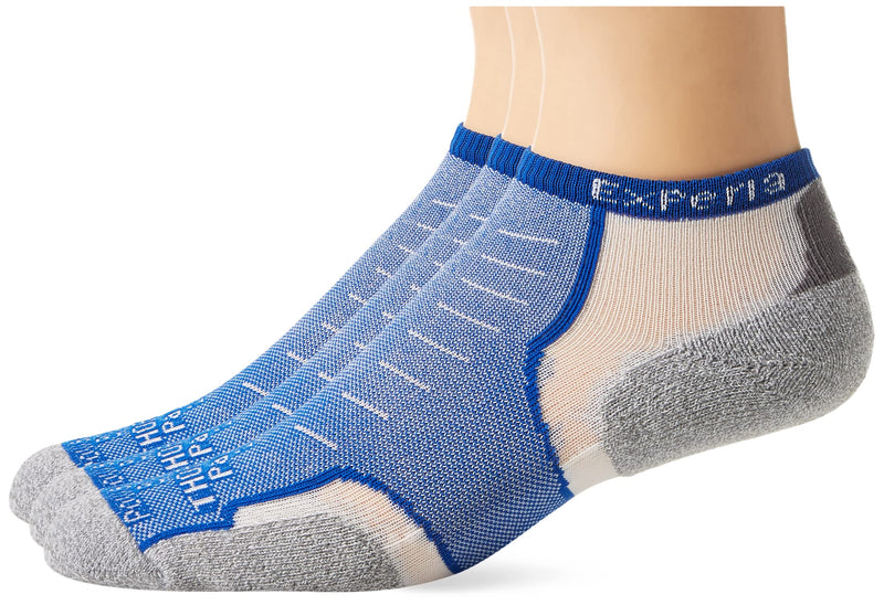 thorlos unisex-adult mens Xccu Thin Cushion Running Low Cut Socks Small Royal (3 Pair Pack) - BeesActive Australia