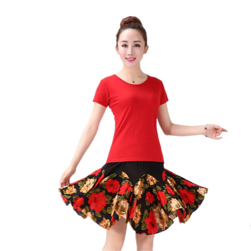 [AUSTRALIA] - ChicWind Women's Latin Salsa Tango Rumba Dance Dress Casual Square Dance Skirts Costumes Multicoloured1-1 