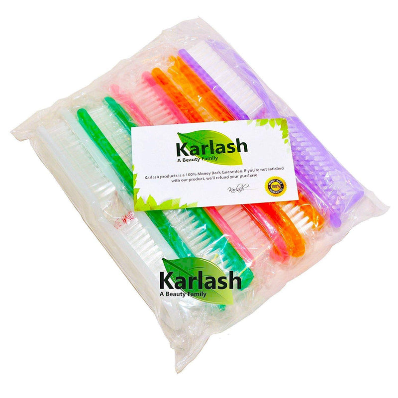 Karlash Scrub Brushes for Manicure Nail Brush Acrylic Powder Dusk Assorted Colors (12 pieces) - BeesActive Australia