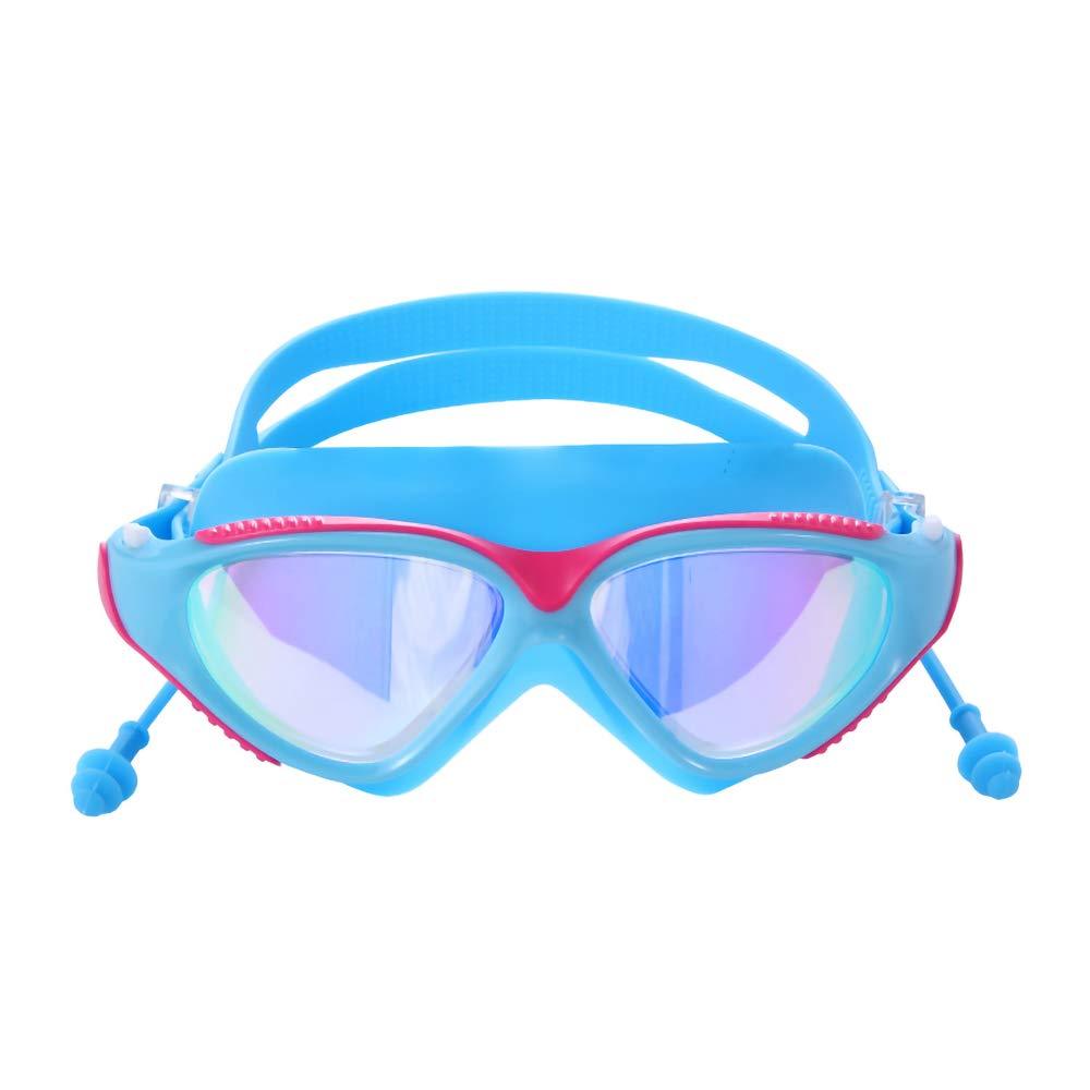 [AUSTRALIA] - AINAAN Silicone Advanced, Professional Swim Goggles Anti Fog UV Leaking ， Ear Plugs, Protection Case, Unisex Adult Men and Women, Blue Red 