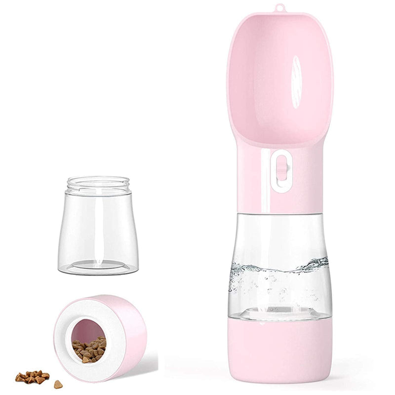 Misthis Dog Travel Water Bottle,Portable Dog Water Bottle Pet Drinking Bottle Drink Cup Dish Bowl Dispenser for Walking Traveling Hiking, Multifunctional Outdoor Water&Food Bowl for Dogs and Cats Pink - BeesActive Australia