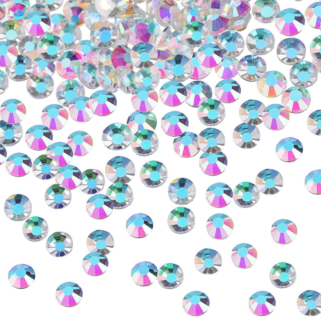 5000 Pcs Mini 1.2mm AB Crystal Diamond Glass Sand Tiny Rhinestones Iridescent Crystals Round Beads Flat Back Glass Charms Gems Stones Rhinestone for Nails Art Diy Crafts Clothes Shoes Bags - BeesActive Australia