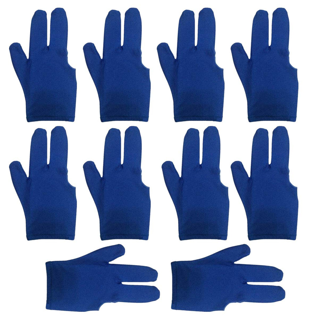 lasenersm 10 Pieces Billiard Gloves 3 Finger Billiard Gloves Pool Cue Gloves 3 Fingers Show Gloves Snooker Gloves Wear on The Right or Left Hand for Men Women, Blue - BeesActive Australia