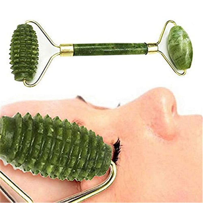 Emerald Facial Roller Massager Anti-wrinkle and relieve edema, facial ridged roller natural Xiuyan jade rejuvenates the skin - BeesActive Australia