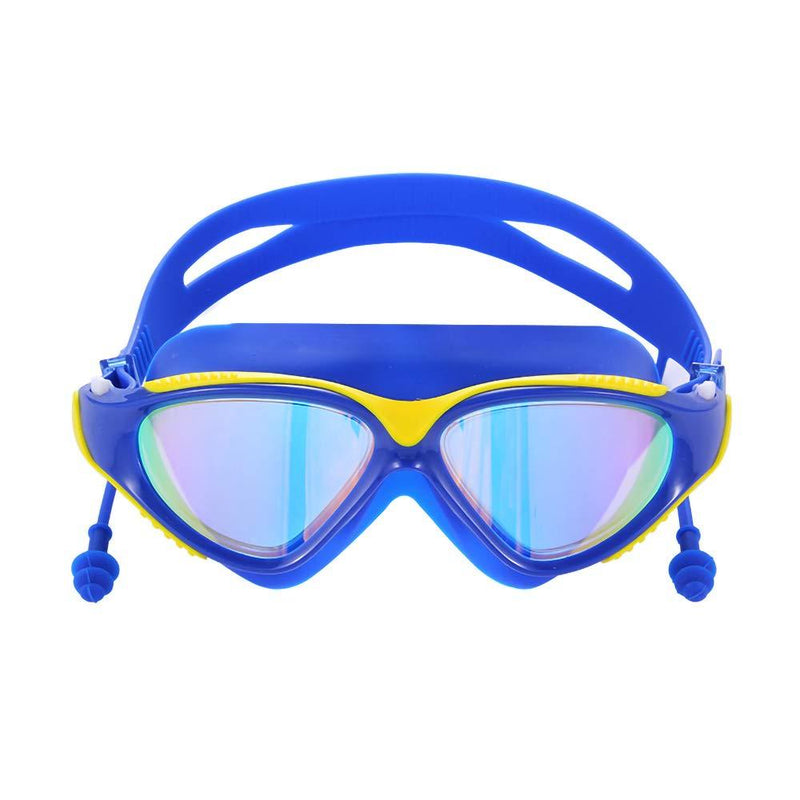 [AUSTRALIA] - AINAAN Silicone Advanced, Professional Swim Goggles Anti Fog UV Leaking ， Ear Plugs, Protection Case, Unisex Adult Men and Women, Blue Yellow 