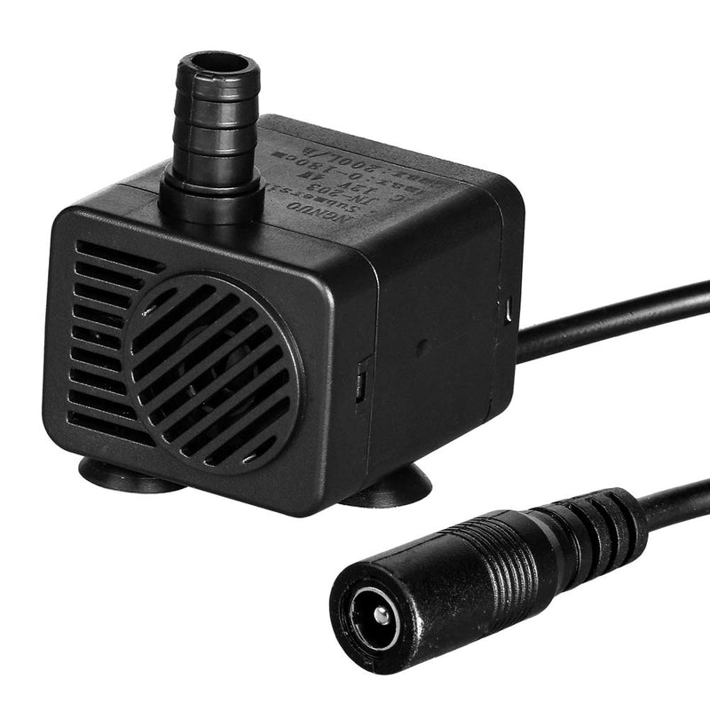 LAPOND 200L/H 12V 4W Submersible Water Pump with Timer, Ultra Quiet For Pond, Aquarium, Fish Tank Fountain,Hydroponic Pump 5.9ft High Lift - BeesActive Australia