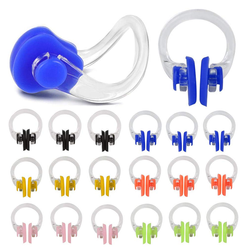 Minelife 18 Pcs Silicone Swimming Nose Clips Nose Plugs, Waterproof Nose Protector for Kids, Adults, Swimming, Surfing and Training(6 Colors) - BeesActive Australia