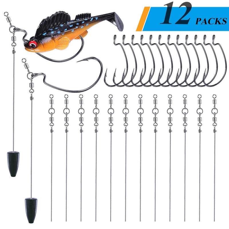 TOPFORT 187/230pcs Fishing Accessories Kit, Including Jig Hooks, Bullet Bass Casting Sinker Weights, Fishing Swivels Snaps, Sinker Slides, Fishing Set with Tackle Box… 12PCS Hooks Fishing Accessories kit - BeesActive Australia