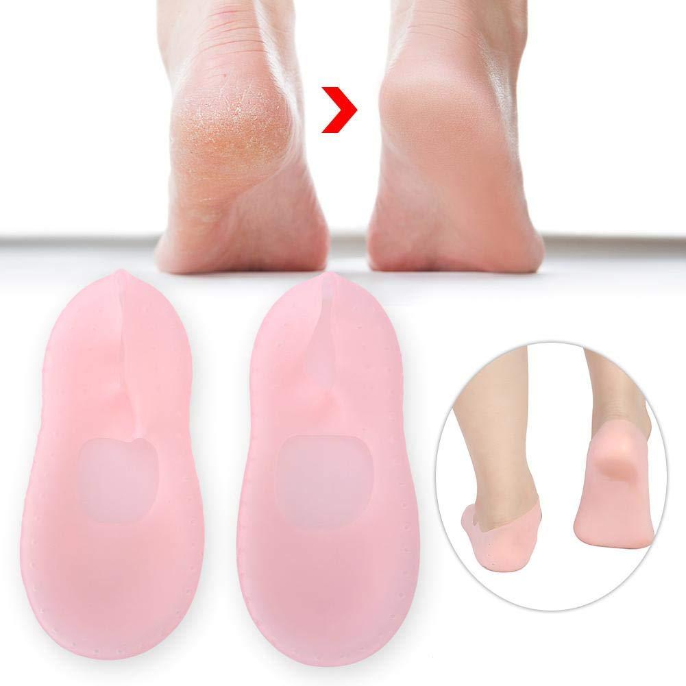 2pcs Moisturizing Silicone Sock, Silicone Moisturizing Socks for Women and Men Foot, Non-slip Silicone Socks, Anti-split Moisturizing Socks, Foot Care Protection Tools(M-rose) M rose - BeesActive Australia