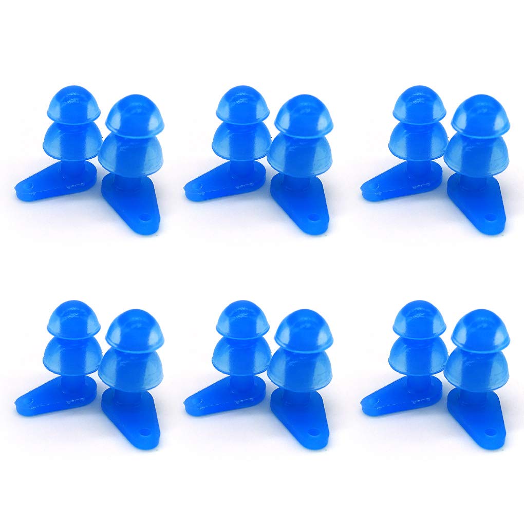 Zooshine Set of 6 Waterproof Kids Swimming Earplugs, Swim Ear Plugs Protect Children's Ears in Water Shower Blue - BeesActive Australia