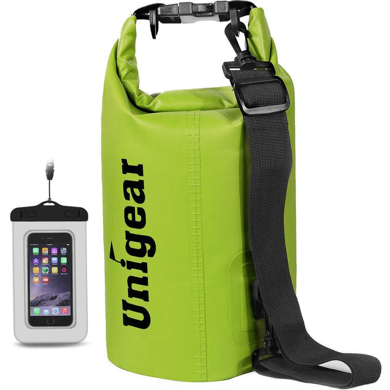 [AUSTRALIA] - Unigear Dry Bag Waterproof, Floating and Lightweight Bags for Kayaking, Boating, Fishing, Swimming and Camping with Waterproof Phone Case Yellow 2L 