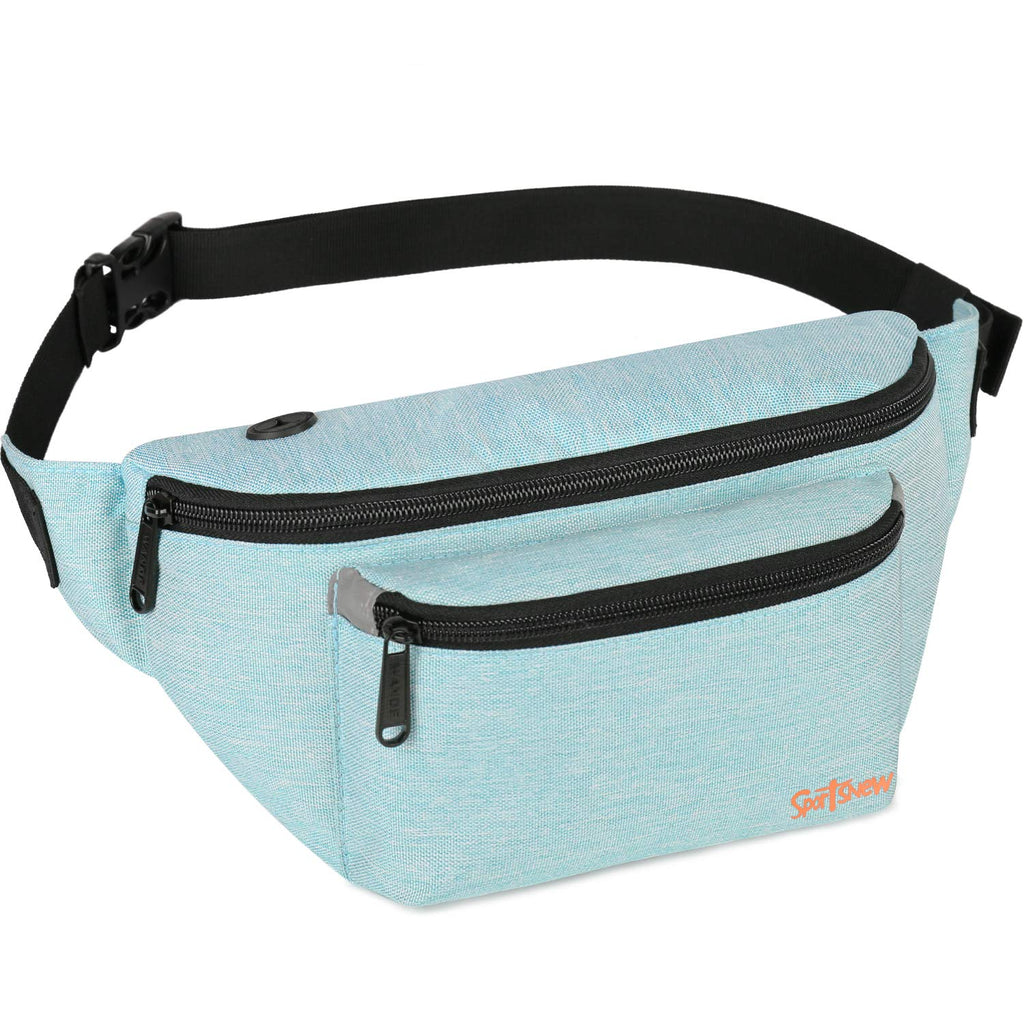 Fanny Pack for Men Women - Waist Bag Pack - Lightweight Belt Bag for Travel Sports Hiking 3-Mint Green 11" x 5" x 6" L(11" x 5" x 6") - BeesActive Australia