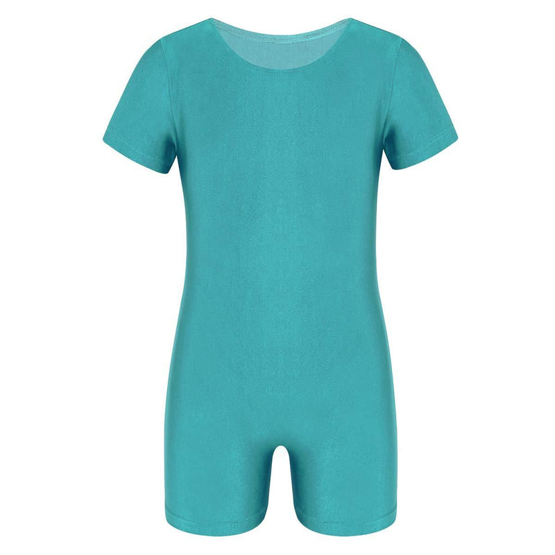 [AUSTRALIA] - winying Kids Boys Girls Short Sleeves Gymnastics Leotard Unitard Ballet Dancewear Turquoise 14 