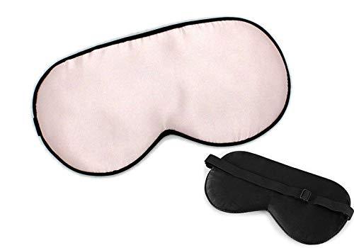 100% Silk Eye Mask Sleep Shielding Silk Smooth Eye Protection Adjustable Shoulder Strap Suitable for Travel Nap Sleep Pink - BeesActive Australia
