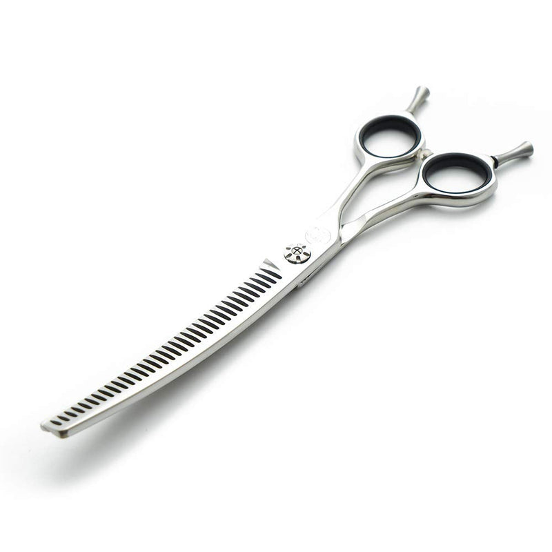 Moontay Professional 7.0" Dog Grooming Chunkers Scissors, Upward Curved Pets Grooming Thinning/Blending Shears - Japan 440C Stainless Steel for Pet Groomers or Family DIY Use 7.0 inches 35 Teeth - BeesActive Australia
