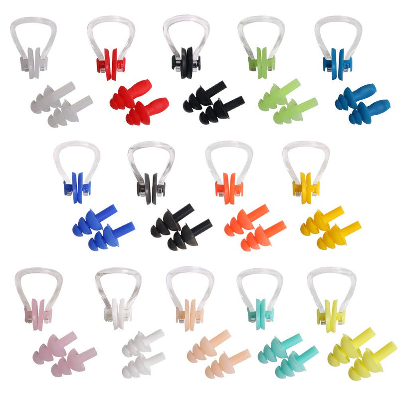 UPINS 14 Sets Silicone Nose Clips Waterproof Swimming Nose Plugs Earplugs for Adults Kids, Ear Nose Protector - BeesActive Australia