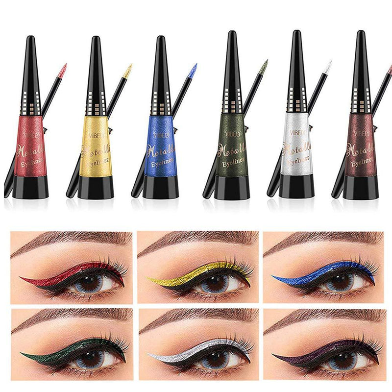 Matte Colorful Liquid Eyeliner6 colors Long Lasting Waterproof Eyeliner Professional Bright-colored Eyeliner Pen Set - BeesActive Australia