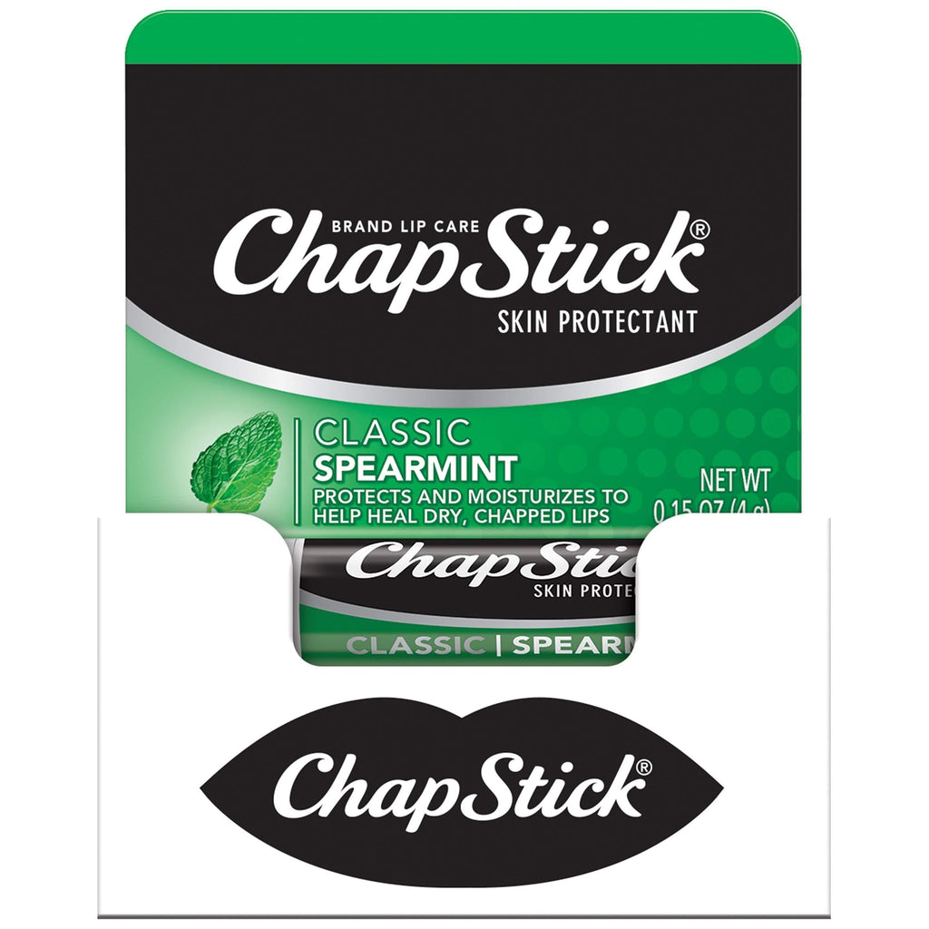ChapStick Classic Spearmint Lip Balm Tubes, Spearmint ChapStick for Lip Care - 0.15 Oz (Pack of 12) - BeesActive Australia