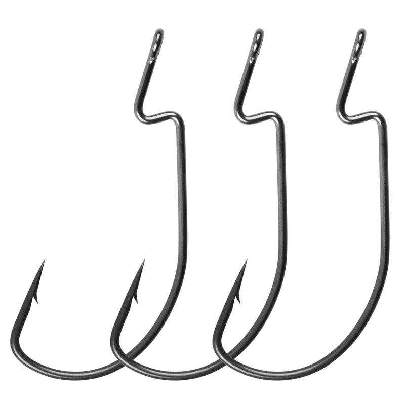 [AUSTRALIA] - SILANON Bass Fishing Worm Hooks,3X Strong Offset Worm Hooks Wide Gap Bass Hooks Soft Bait Jig Fish Hooks for Bass Trout Salmon Freshwater Saltwater 1-5/0 5/0 100PCS 