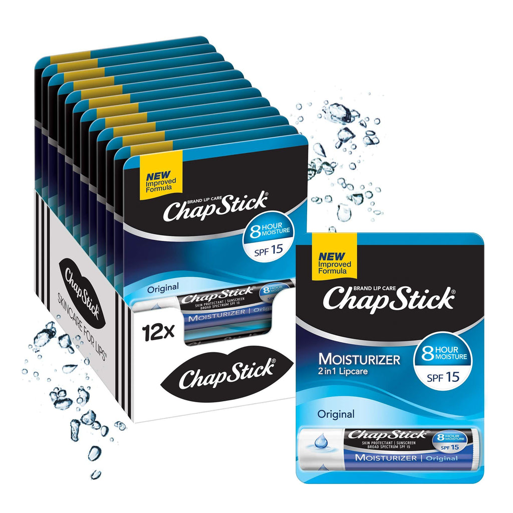 ChapStick Original Moisturizer Lip Hydration and Sun Protection 2-in-1 Formula.15 oz 12 Pack - BeesActive Australia