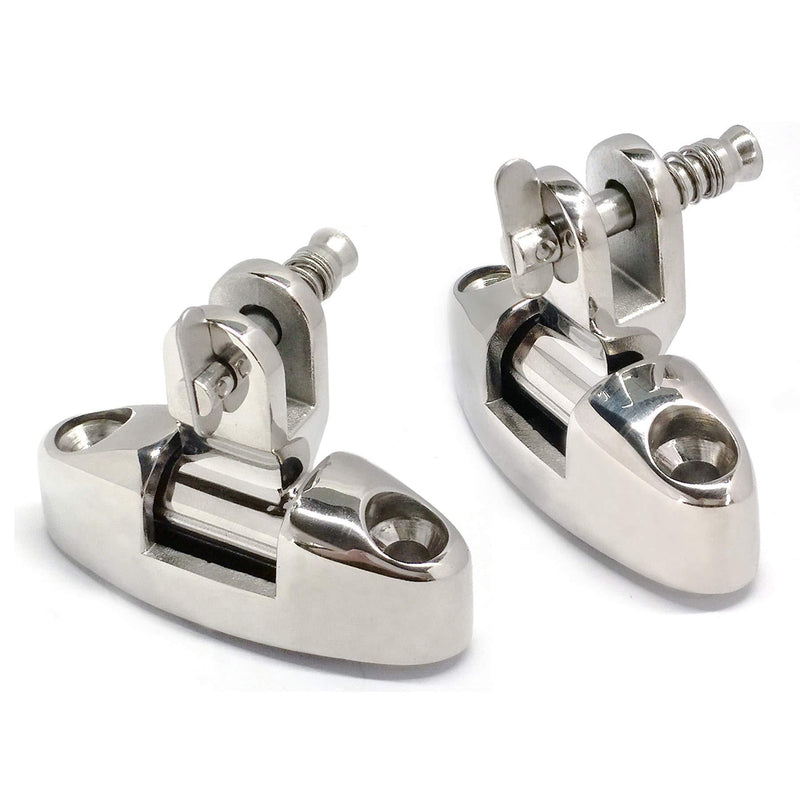 [AUSTRALIA] - keehui Pack of 2 Marine Grade Bimini Top 316Stainless Steel Swivel Deck Hinge with Removable Pin and Rubber Pad Deck Mount 