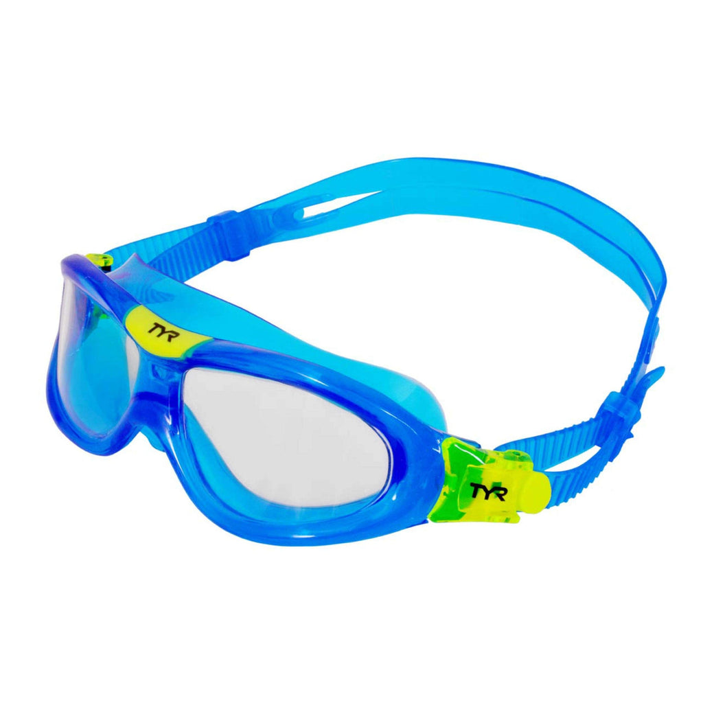 TYR Unisex-Adult Orion Swim Mask Kids' Fit- Clear/Blue/Blue - BeesActive Australia