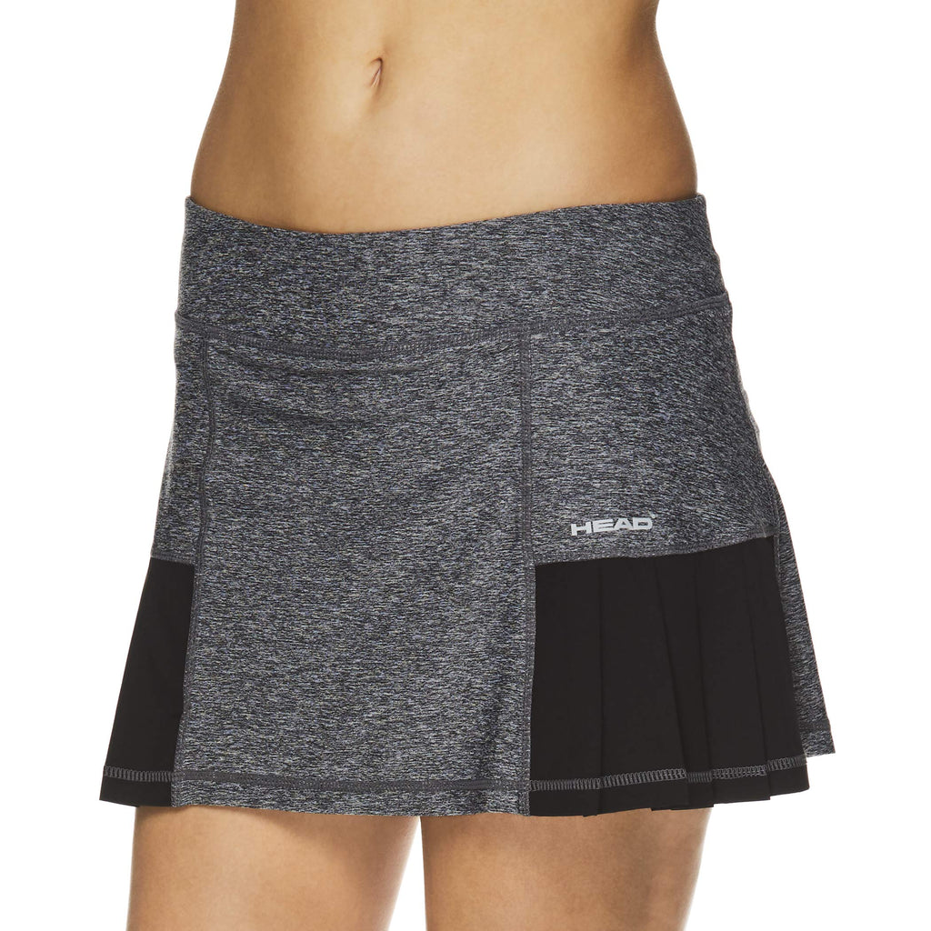 [AUSTRALIA] - HEAD Women's Athletic Tennis Skort - Performance Training & Running Skirt Small Pleated Black Heather 