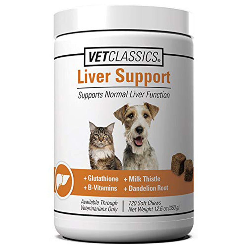 Vet Classics Liver Support Pet Health Supplement for Dogs, Cats – Liver Functions – B-Vitamins, Glutathione, Milk Thistle – Soft Tablets, Chews 120 Soft Chews - BeesActive Australia