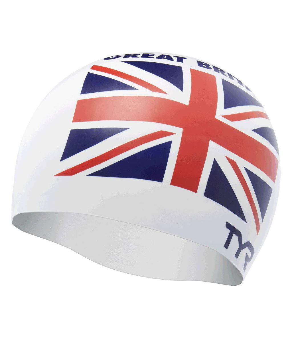 [AUSTRALIA] - TYR Unisex-Adult Great Britain Silicone Adult Fit White 