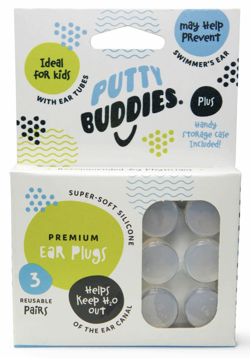 Putty Buddies Original Swimming Earplugs - The Best Swimming Ear Plugs - Block Water - Super Soft - Comfortable - Great for Kids - 3-Pair Pack - BeesActive Australia