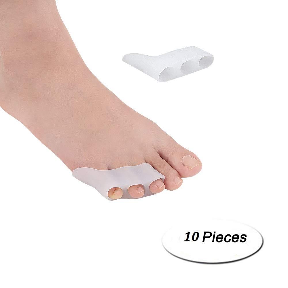 Dr.Pedi 10 Pcs Pinky Toe Straightener with 3 Loops for Overlapping Toes Triple Gel Toe Separators Curled Pinkie Toe Bunion Shield per Pack - BeesActive Australia