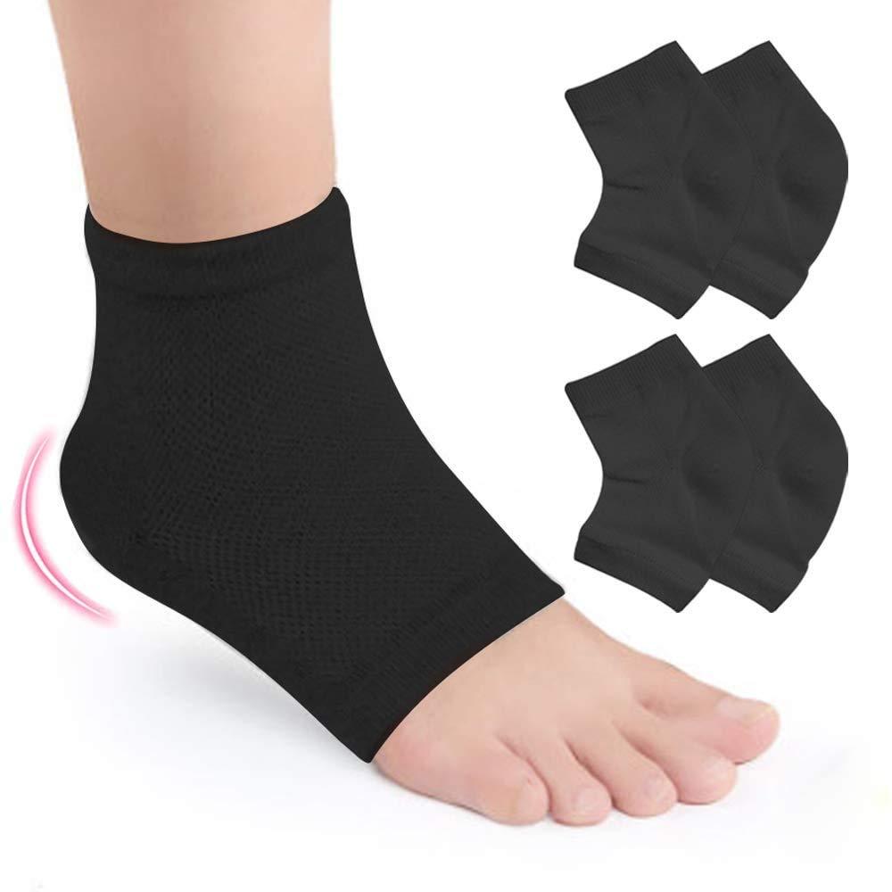 Hilph 2 Pairs Moisturizing Heel Socks, Vented Moisturizing Gel Socks for Cracked Heels, Day Night to Heal and Treat Dry Hard Cracked Heel,Damaged Cuticles and Calluses Skin Black - BeesActive Australia