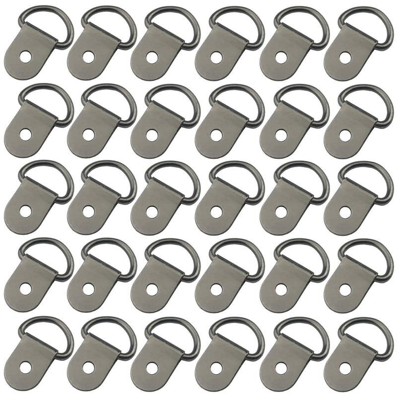 EXCELFU 30 Pack Small Steel D-Ring Tie Downs, D Rings Anchor Lashing Ring for Loads on Case Truck Cargo Trailers RV Boats, Gray - BeesActive Australia