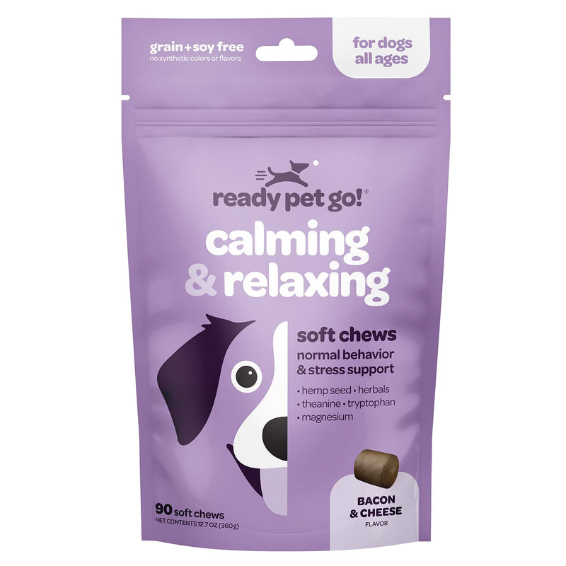 Calming & Relaxing Chews by Ready Pet Go! | Anti Anxiety Dog Treats | Composure Chews for Dogs | Relieves Stress by Separation, Fireworks, Noise, Thunder & Barking | 90 Chews - BeesActive Australia